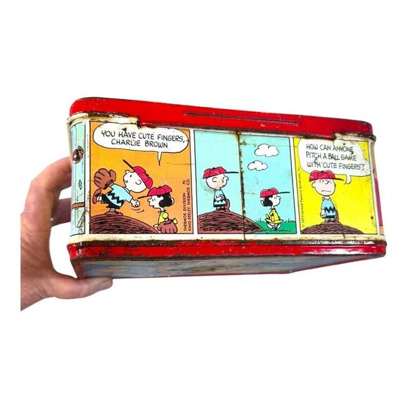 Vintage 1958 Peanuts Snoopy Lucy Lunchbox Featuring Comic Strip Graphics READ - Picture 12 of 16